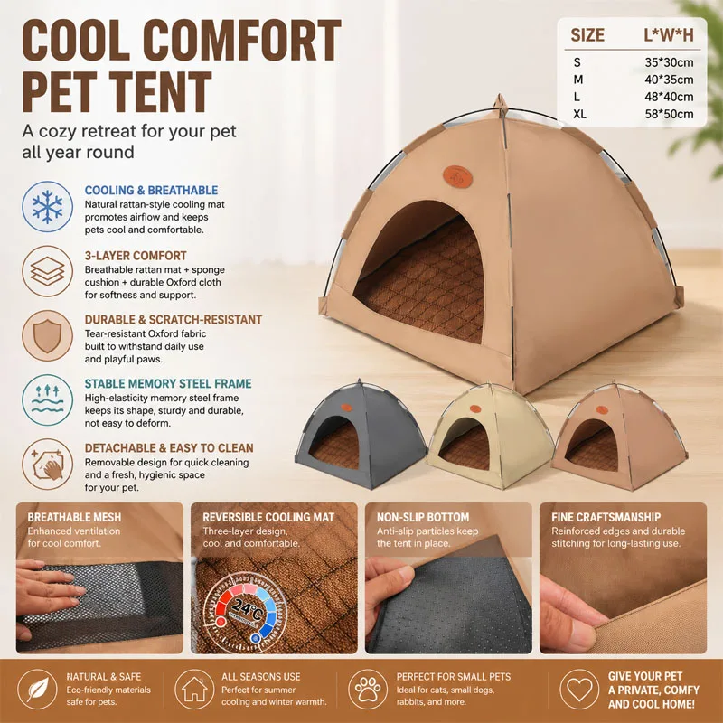 Cat Tent Dog Bed Pet Teepee with Cushion for Dog Kennel Indoor Cat Nest Cat Bed for Kitten Puppy 1005012353420260