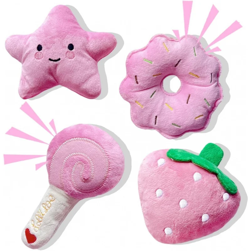 Small Dog Toys Squeaky Dog Toy for Small Dogs Pink Cute Puppy Toys (4pack) 1005012353728382