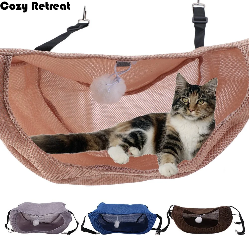 Easy Fixed Breathable Cat Cage Hammock Adjustable Lanyard Sleeping House Kitten Swing Bed Mesh Cozy 1005012358584564