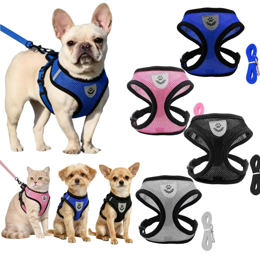 Cat Harness Vest Walking Lead Leash for Puppy Dogs Collar Adjustable Mesh Dog Small Medium Pet 1005012359321916