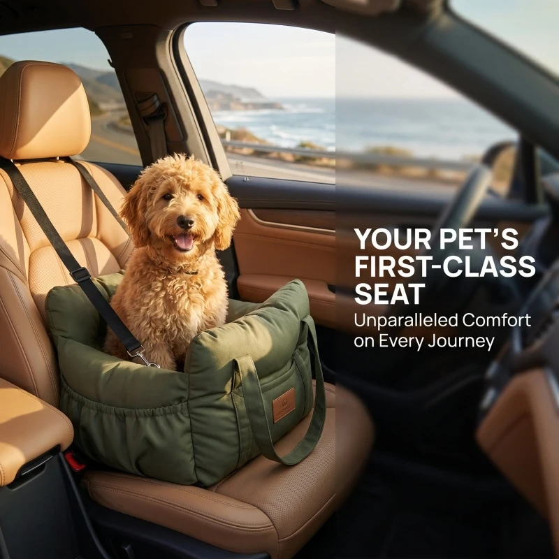 Dog Car Seat with Safety Belt, Non-Slip Pet Bed for Small Dogs 1005012359723967
