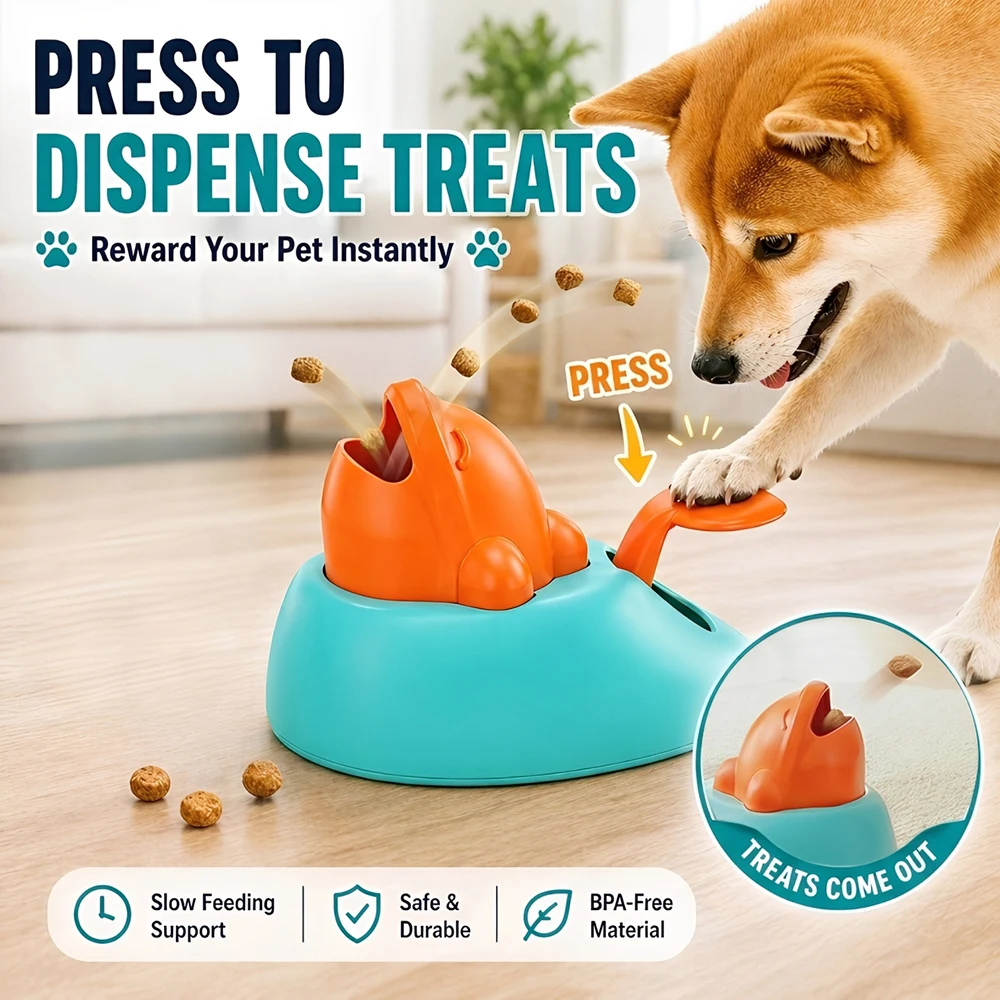 Dog Cat Interactive Food Toy Puzzle Press-To-Dispense Whale Shaped Slow Feeder Boredom Buster 1005012360202443