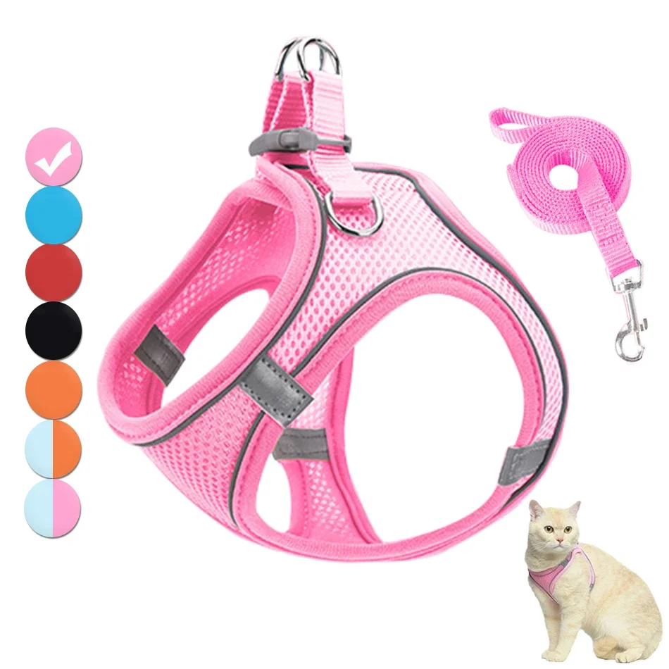 Cat Harness and Leash Set Breathable Mesh Reflective Pet Vest for Cats Small Dogs Outdoor Walking 1005012362552558