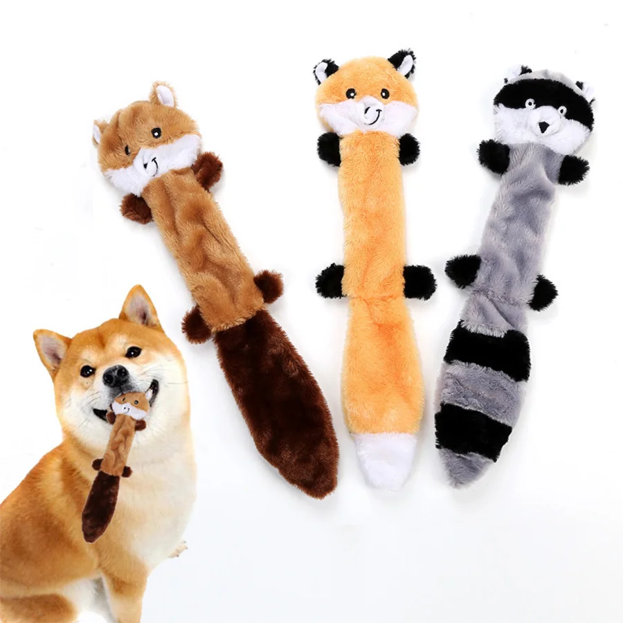 1/3 Pcs Large Dog Toy Bite-Resistant Sound Plush Toy Squirrel, Raccoon 1005012363027062