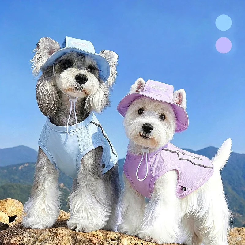 Pet Dog Summer Cooling Vest with Cap Breathable Mesh Sun Protective Shirt for Dogs&cats Lightweight 1005012365378730