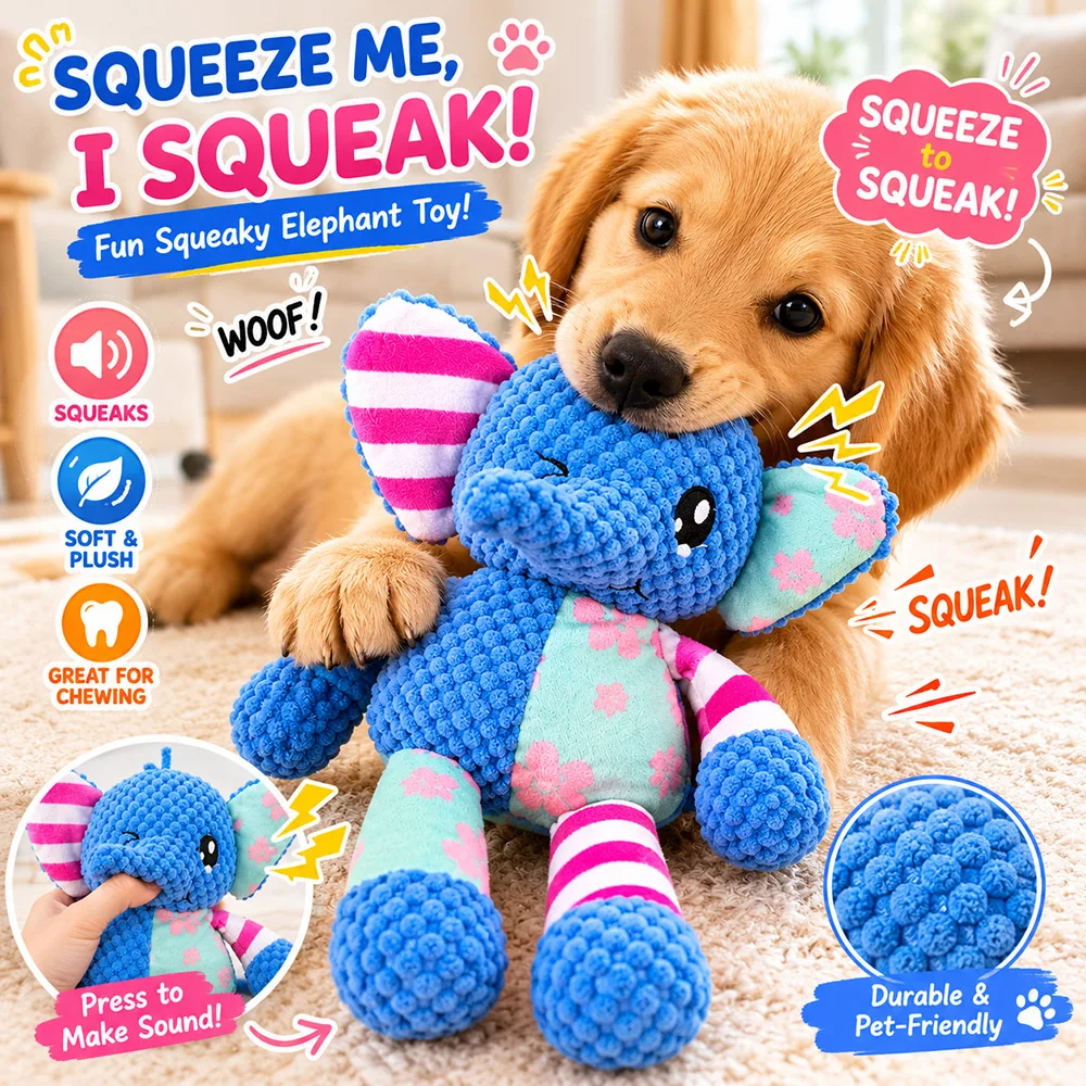 Pet Plush Toy with Squeaker Cat Dog Puzzle Toy Soft Durable Companion Teeth Cleaning Chew Toy Chew 1005012365647921