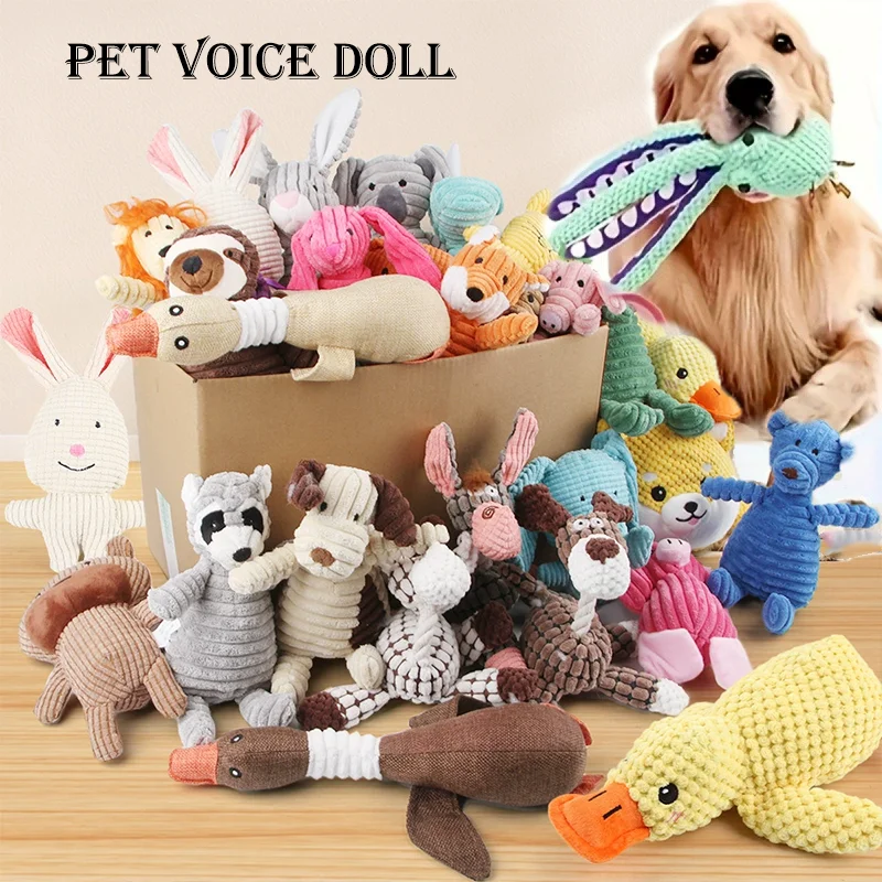 Soft Plush Dog Toy Bite Resistant Squeaky Sound Puppy Chew Molar Toy Interactive Entertainment 1005012366837127