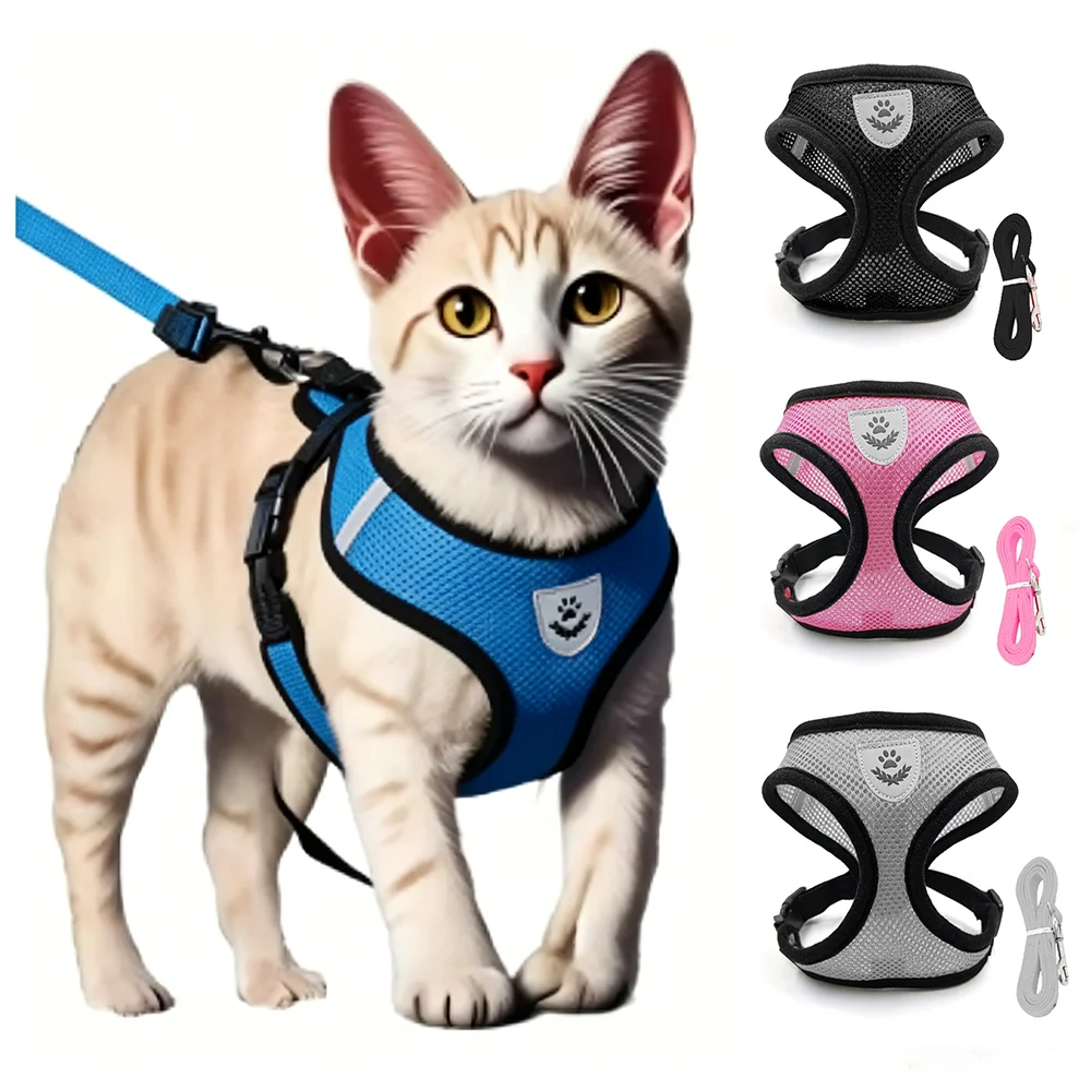 Safe Premium Adjustable Cat Harness and Leash with Anti-Escape Neck Belt Vest for Kitten Small Dogs 1005012368801936