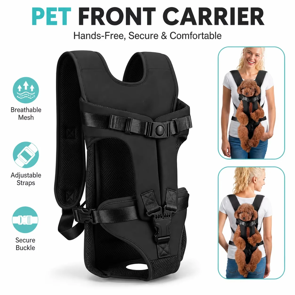 Adjustable Pet Front Carrier Backpack for Small Dogs Cats Hands Free Puppy Travel Bag Breathable 1005012368930966