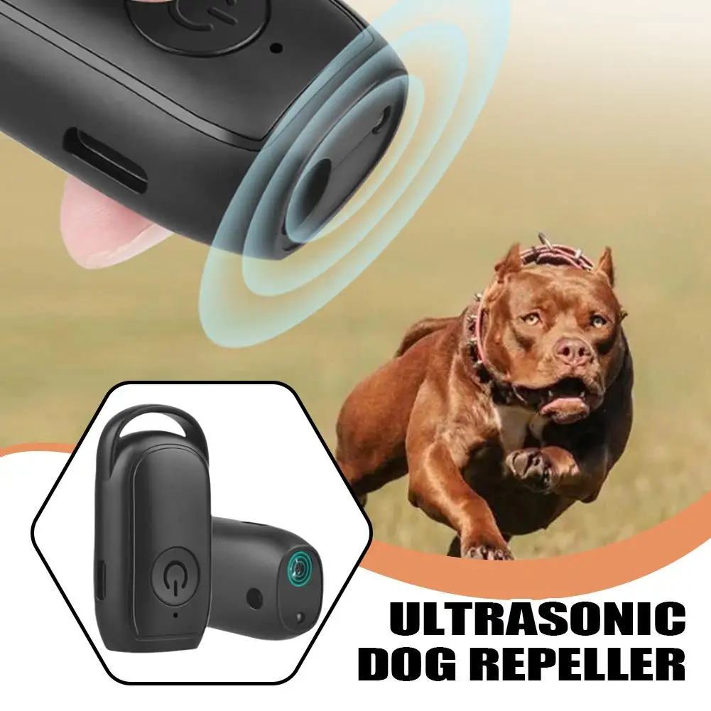 Ultrasonic Dog Repeller Portable Anti Bark Deterrent USB Rechargeable Dog Training Device with LED 1005012372880463