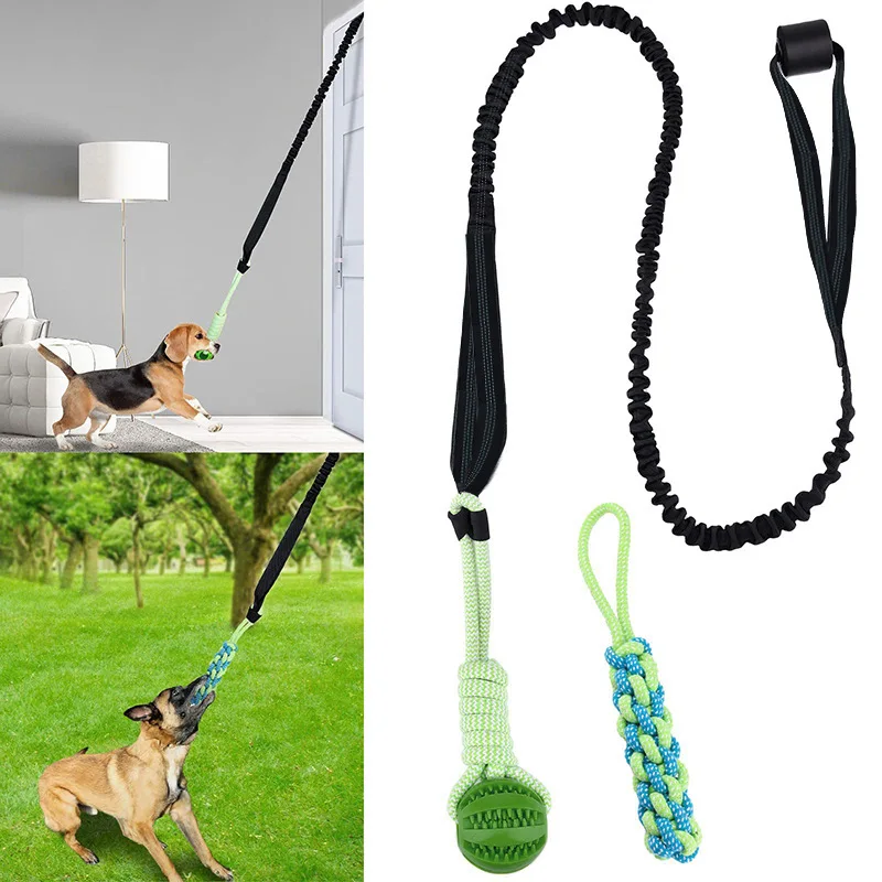 Interactive Dog Toy Tug-Of-War, Dog Spring Rope, Indoor and Outdoor Hanging Rope, Puppy Ball 1005012373276534