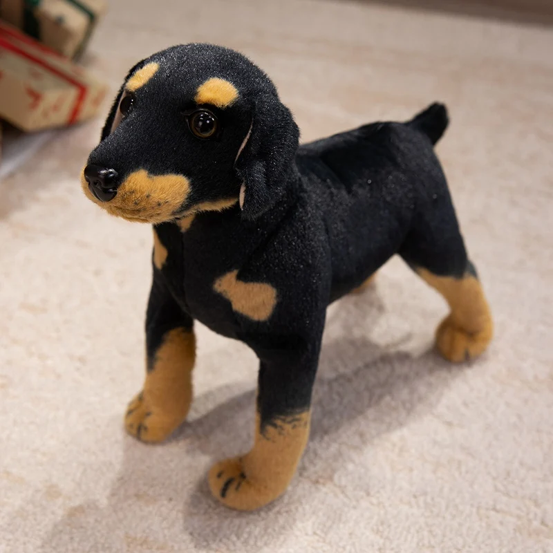 Simulated Black Power Dog Soft Plush Toys Cute Stuffed Animal Puppy Photo Props Companion Dolls 1005012375651413