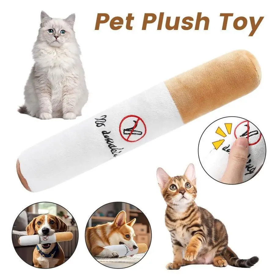 Funny Pet Toys Cigar Big Smoke Plush Squeak Dog Chew Toy Interactive Molar Bite Resistant 1005012376294638