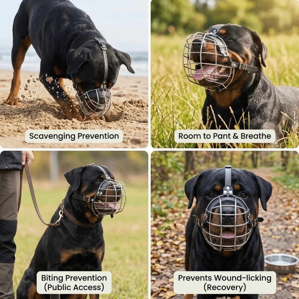 Metal Basket Dog Muzzle Adjustable Fit Anti Slip Strap Anti Eat Muzzle Easy Clean Breathable Design 1005012376371961