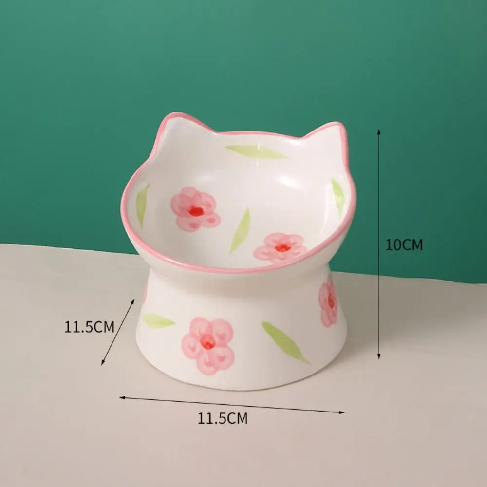Tilted Elevated Cat Bowl Ergonomic Anti Knock Cute Pet Feeder Anti-Regurgitation Easy Clean 1005012376417392