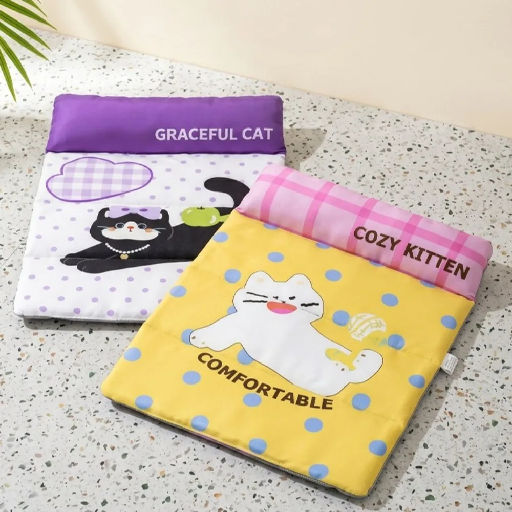 Cat Sleeping Pad Breathable Pet Cooling Mat Waterproof Soft Ice Silk Cold Portable Folding Triple 1005012378657607