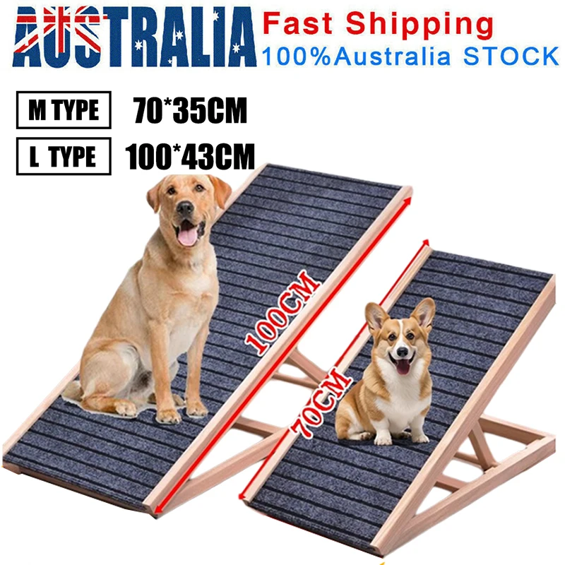 Adjustable Dog Ramp Pet Wooden Folding & Cat Stair for Couch High Bed Non Slip Carpet Surface 2/4 1005012379757287