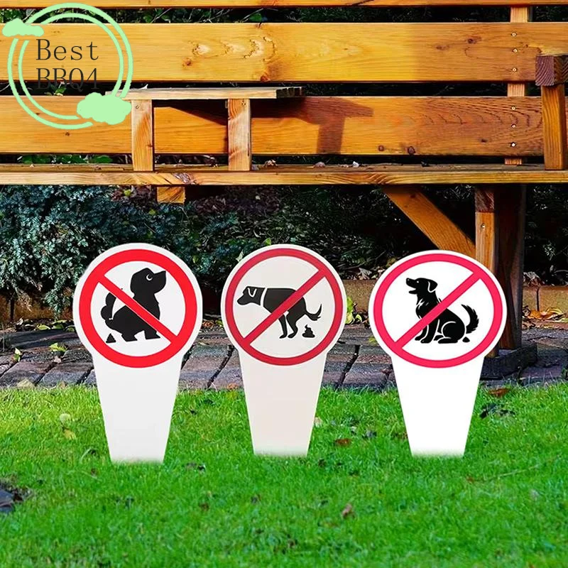 BBQ4 Plastic Sign "No Dog Poop" No Pooping Warning Yard Sign Garden Stake Outdoor Waterproof 1005012379982608