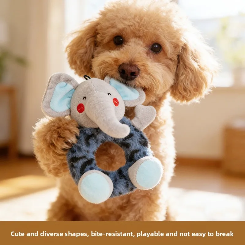 Squeaky Dog Toy for Small Medium Dogs, Self-Entertainment Chew Plush Toy 1005012380271788
