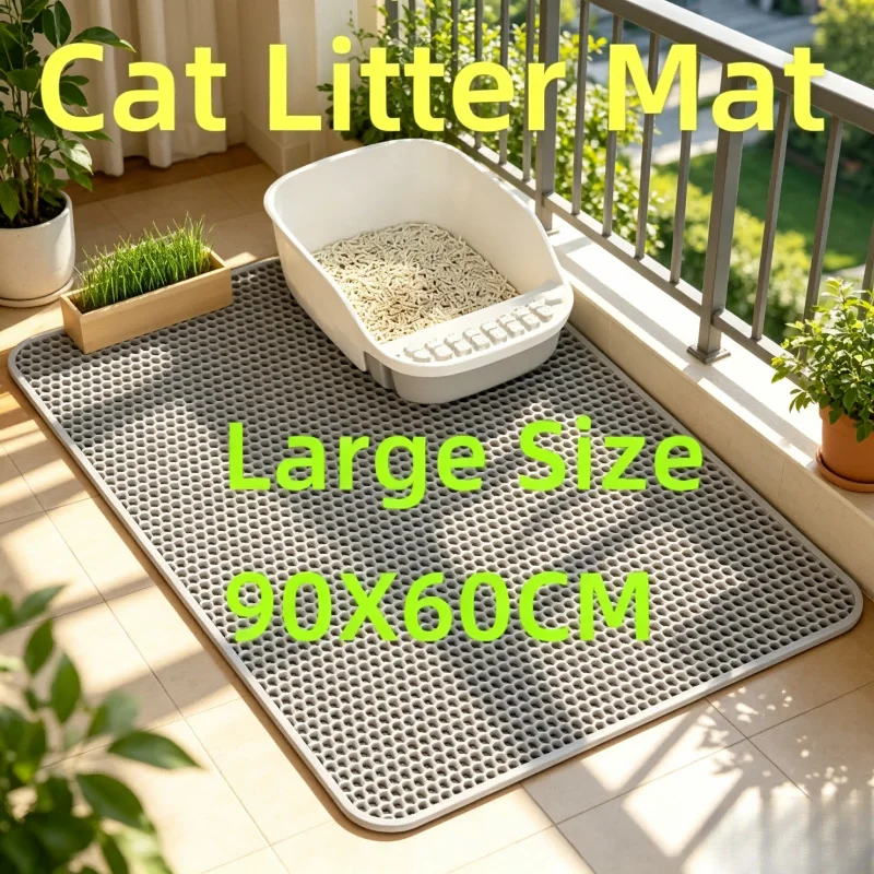 Large Waterproof Cat Litter Mat, Double Layer Non Slip Litter Box Tray Pad 1005012381177983