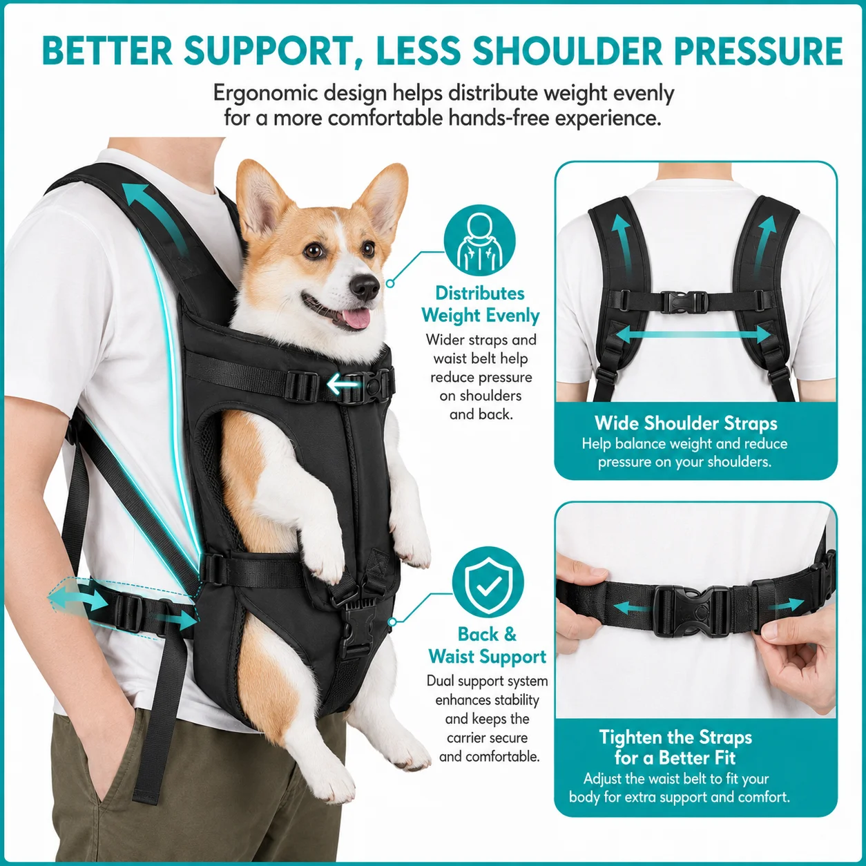 Pet Backpack Carrier for Cat Dogs Front Travel Dog Bag Carrying for Animals Small Medium Dogs 1005012382118135