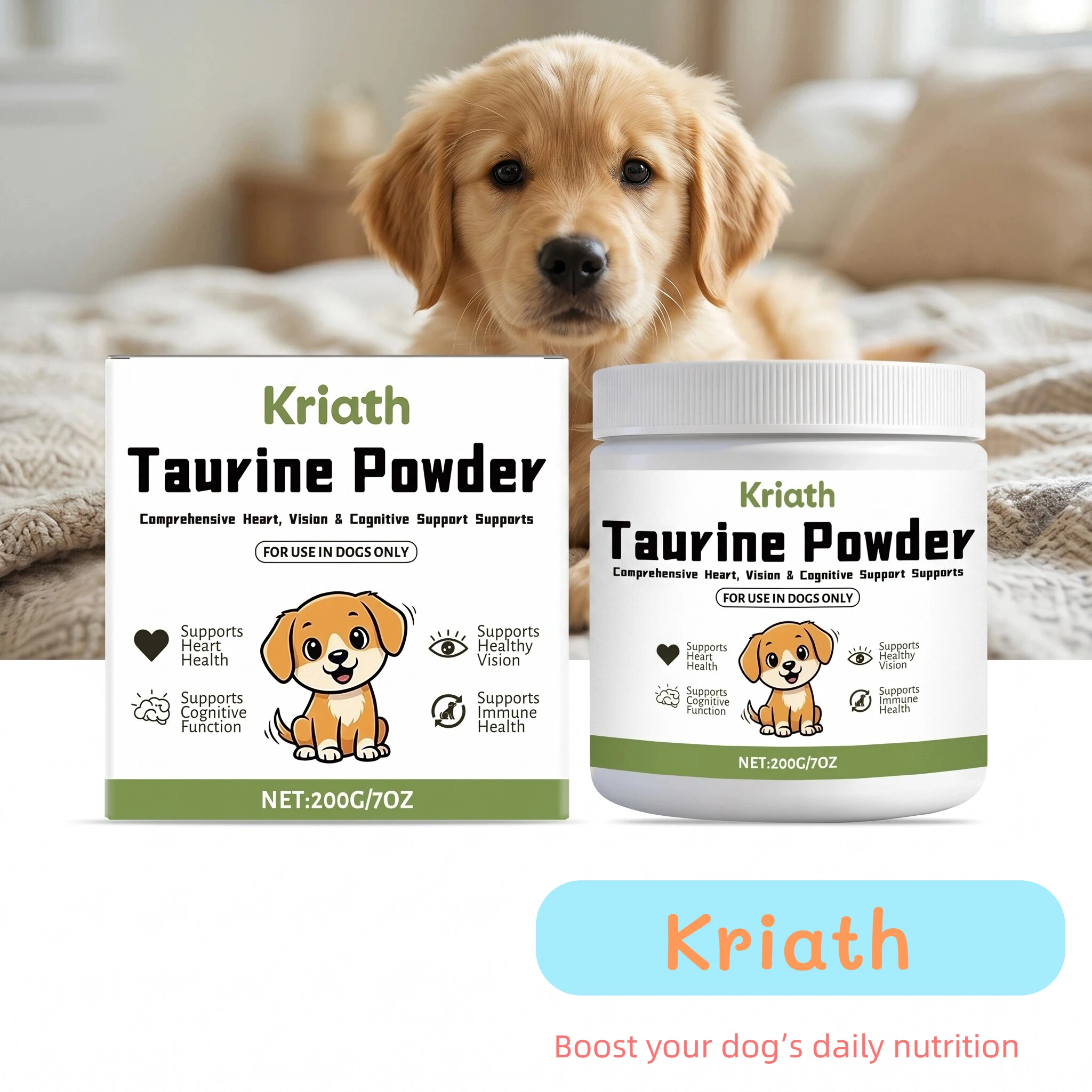 Dog Taurine Powder Easy-To-Mix Support Cognitive Health Enhance Hair Radiance Improve Heart 1005012382975755