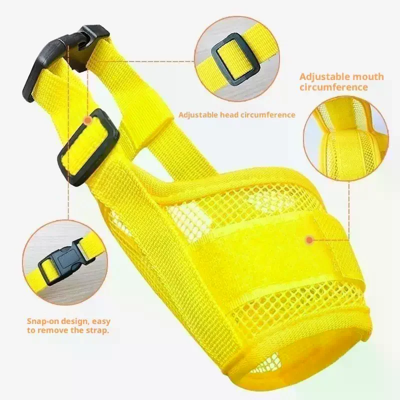 Adjustable Mesh Breathable Pet Mouth Cover Anti Barking Dog Muzzle for Small Medium Dog (1Pcs) 1005012383585010