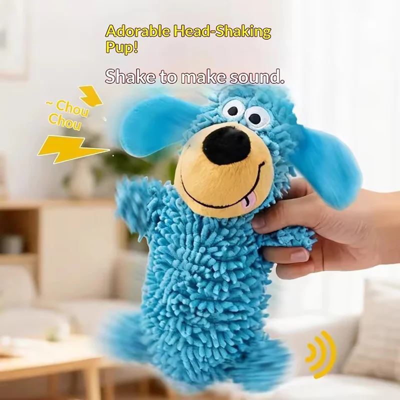 Plush Squeaky Dog Toy Teething Molar Chew Resistant Interactive Self Play for Small Medium Puppy 1005012384737716