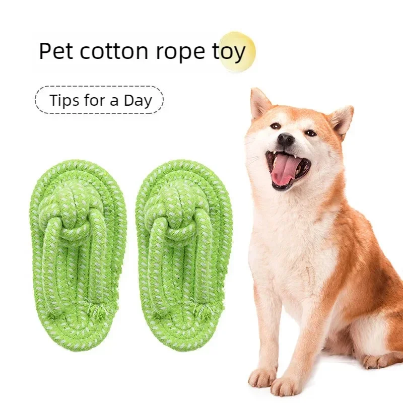 Pet Interactive Chewing Toy Slipper Shaped Cotton Rope Dog Molar Toy Teeth Health Grinding Toy 1005012385864031