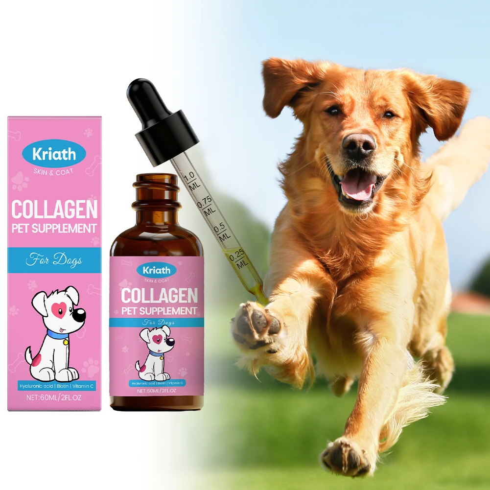 Premium Dog Liquid Collagen Drops for Joint Pain Relief for Skin and Coat Health Improvement Senior 1005012386181688