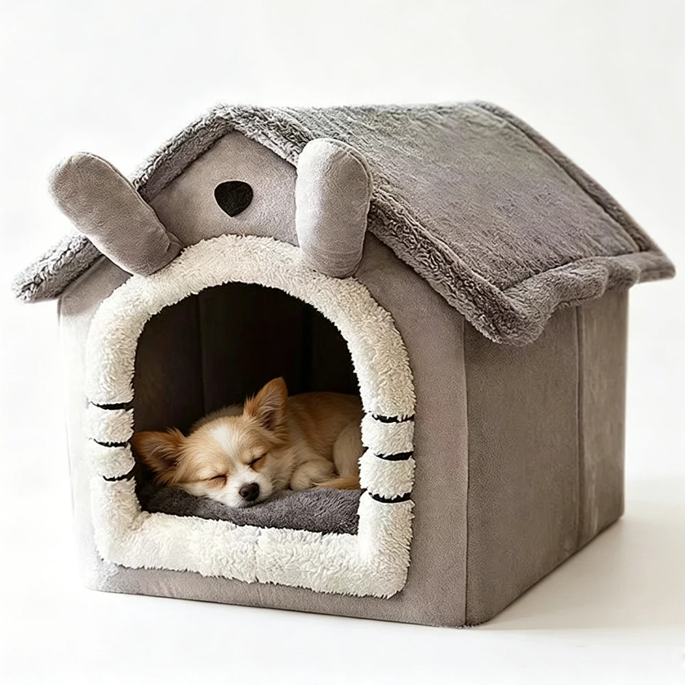 All Season Dog House Style Bed - Removable Washable Pet Bed for Small Dogs Teddy Winter Warm Cat 1005012386788586