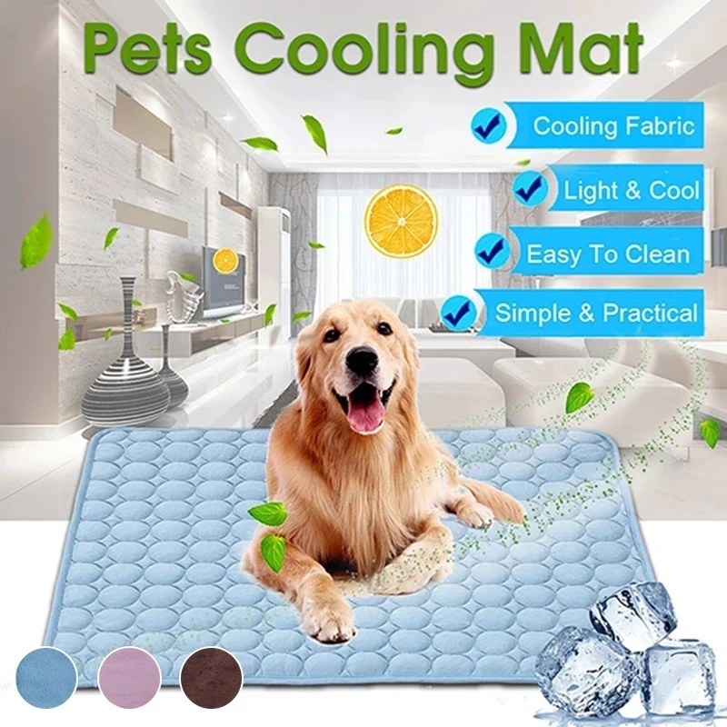 Cooling Dog Mat Summer Pad Mat Ice Silk Blanket Breathablepet Dog Bed Summer Washable for Small 1005012387866011