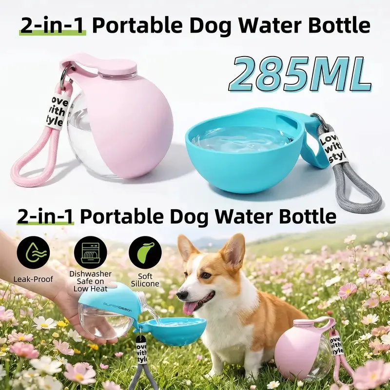 Dog Water Bottle Outdoor Travel Portable Pet Drinking Bowl Hanging Lanyard Puppy Walking Anti-Leak 1005012389468300