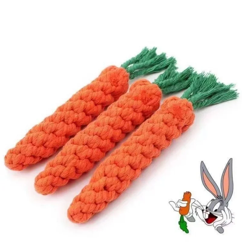 Carrot Shaped Dog Bite Rope Toy Durable Braided Cotton Chew Resistant Puppy Molar Teeth Cleaning 1005012389778764