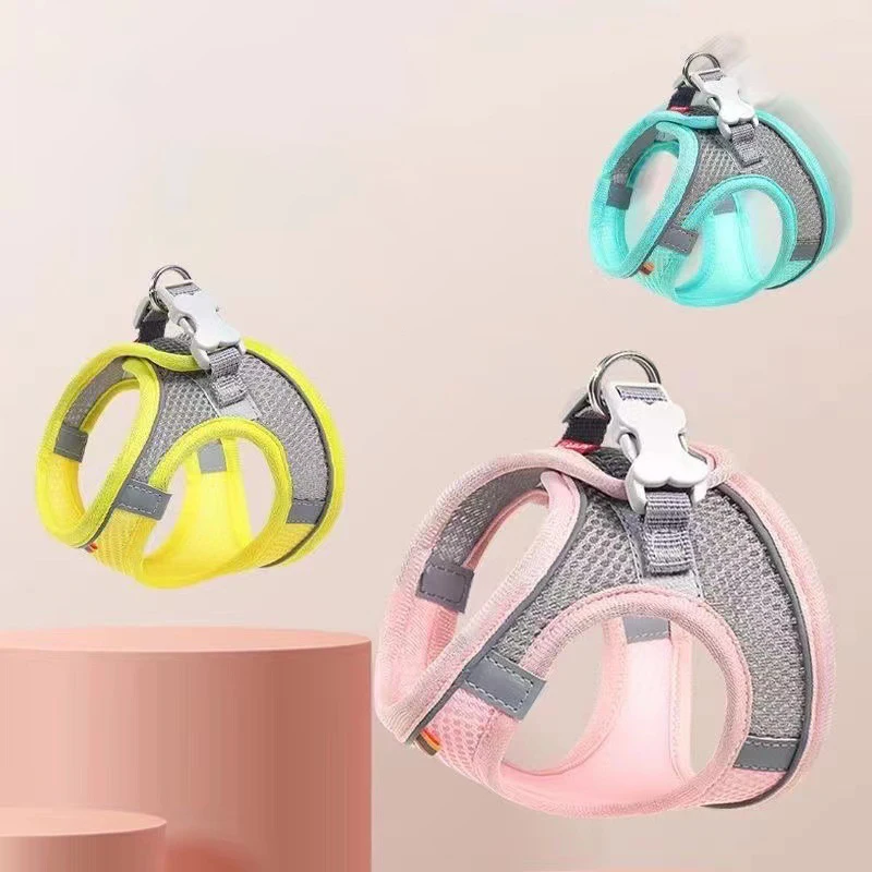 Breathable Puppy Cat Vest Dog Harness Vest Outdoor Walking Lead Leash Adjustable Pet Harness 1005012393022731