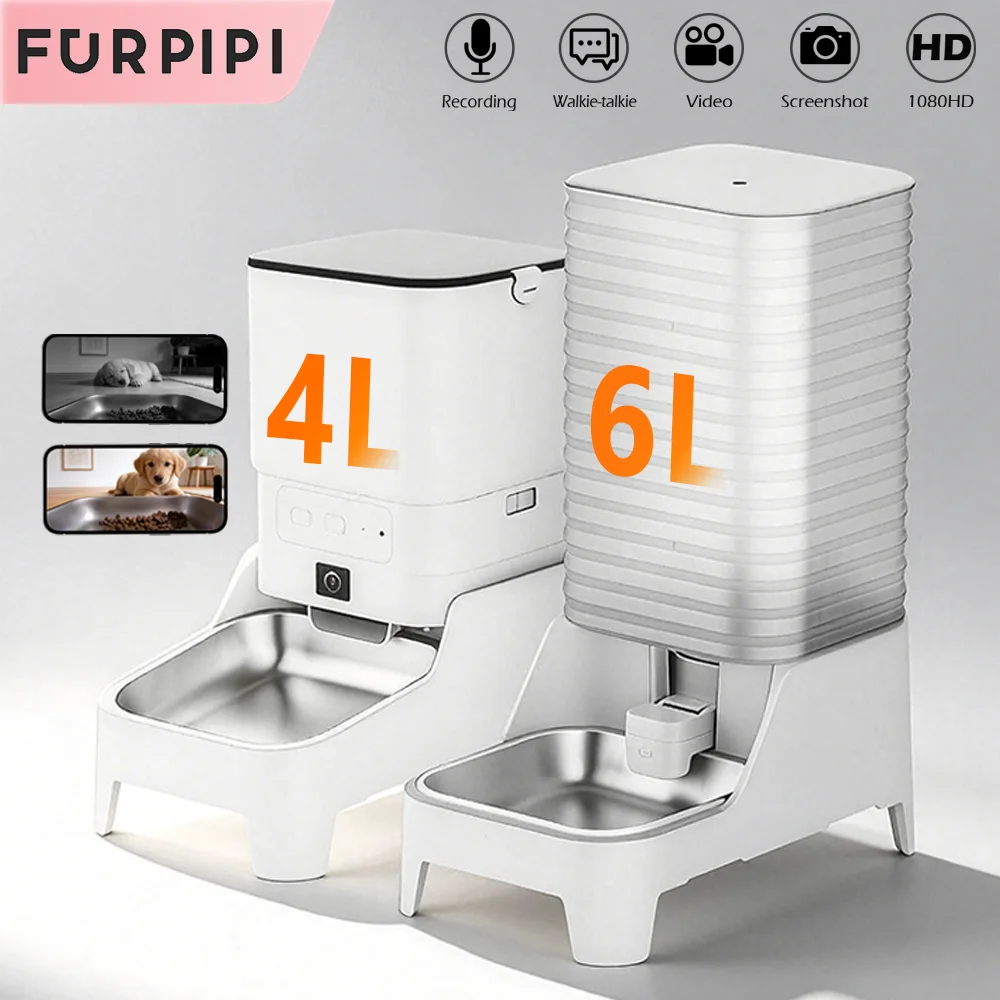 Smart Cat Feeder with 15CM Elevated Camera Tuya App Control for Busy Pet Owners FURPIPI Automatic 1005012393147206
