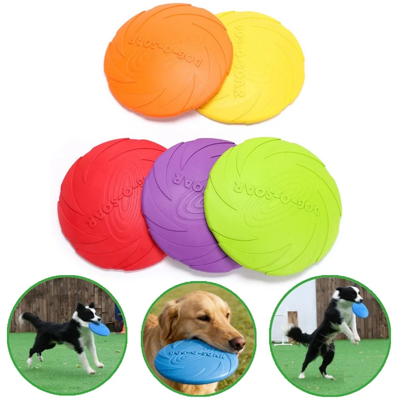 Dog Toys Soft Silicone Flying Disc Durable Bite Resistant Multicolor Frisbee Puppy Outdoor 1005012393512238