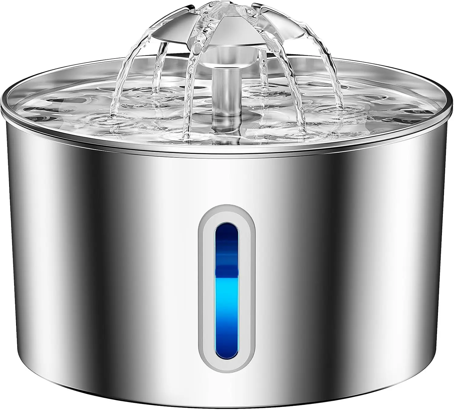 Stainless Steel Pet Water Dispenser with Dual Outlet Mode and Flower Outlet Design Makes Pets (2.2L) 1005012394206975