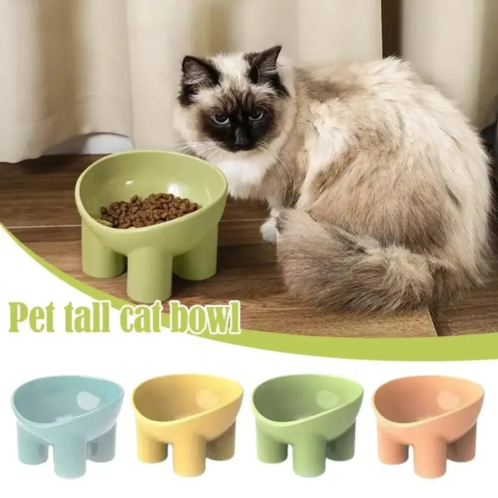 Tilted Anti-Slip Anti-Spill Pet Bowl Macaron 4 Colors Raised Stable Food Water Bowl for Cats 1005012394523943
