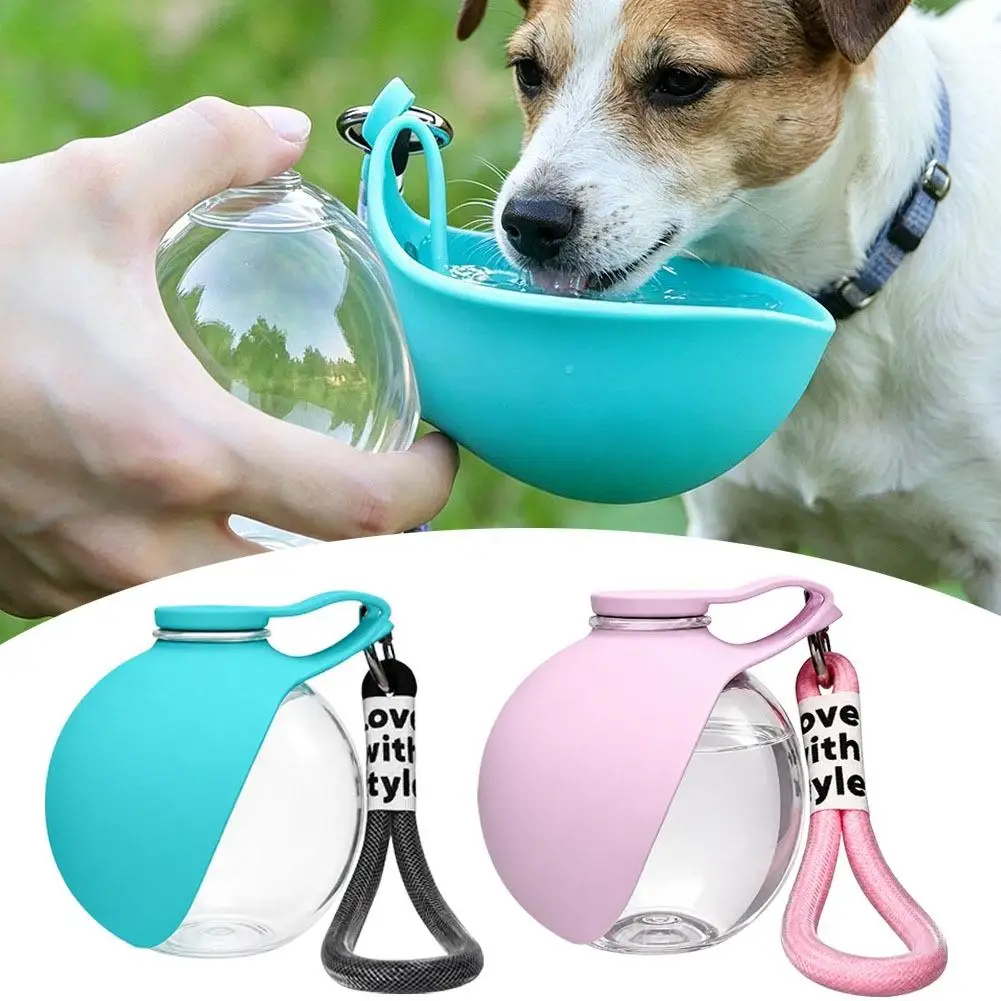 Portable Dog Water Bottle with Foldable Silicone Bowl, Leak-Proof Backflow 1005012394862546