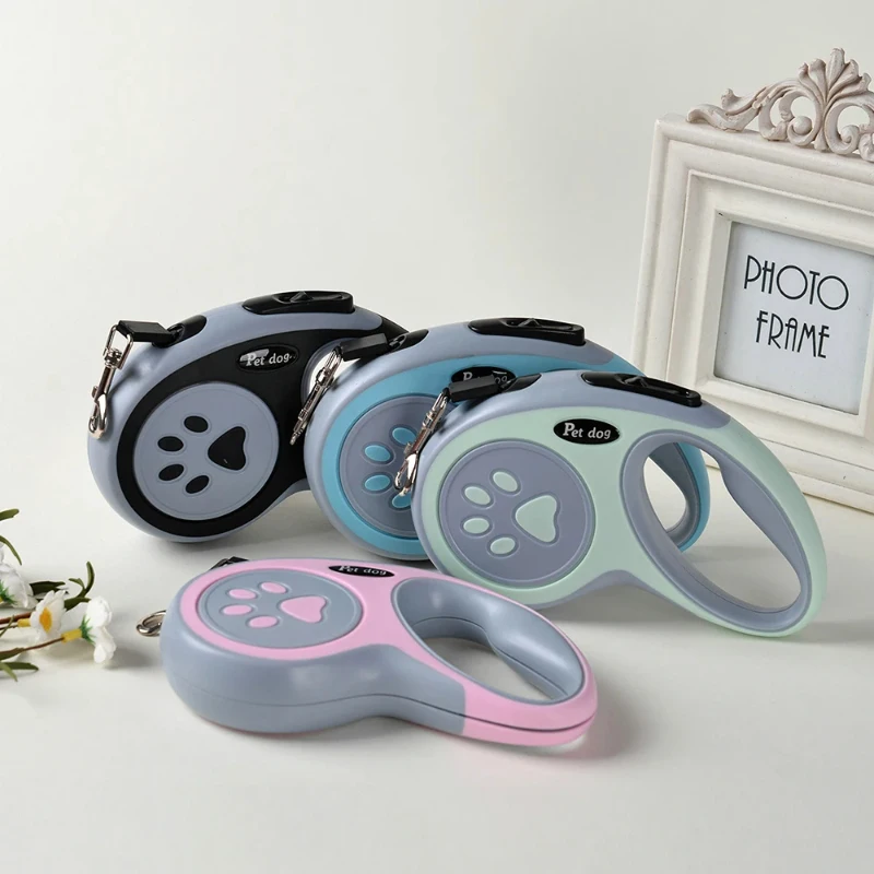 Nylon Pet Dog Leash Automatic Retractable Extending Rope Puppy Walking Running Traction Roulette (5m) 1005012395733379