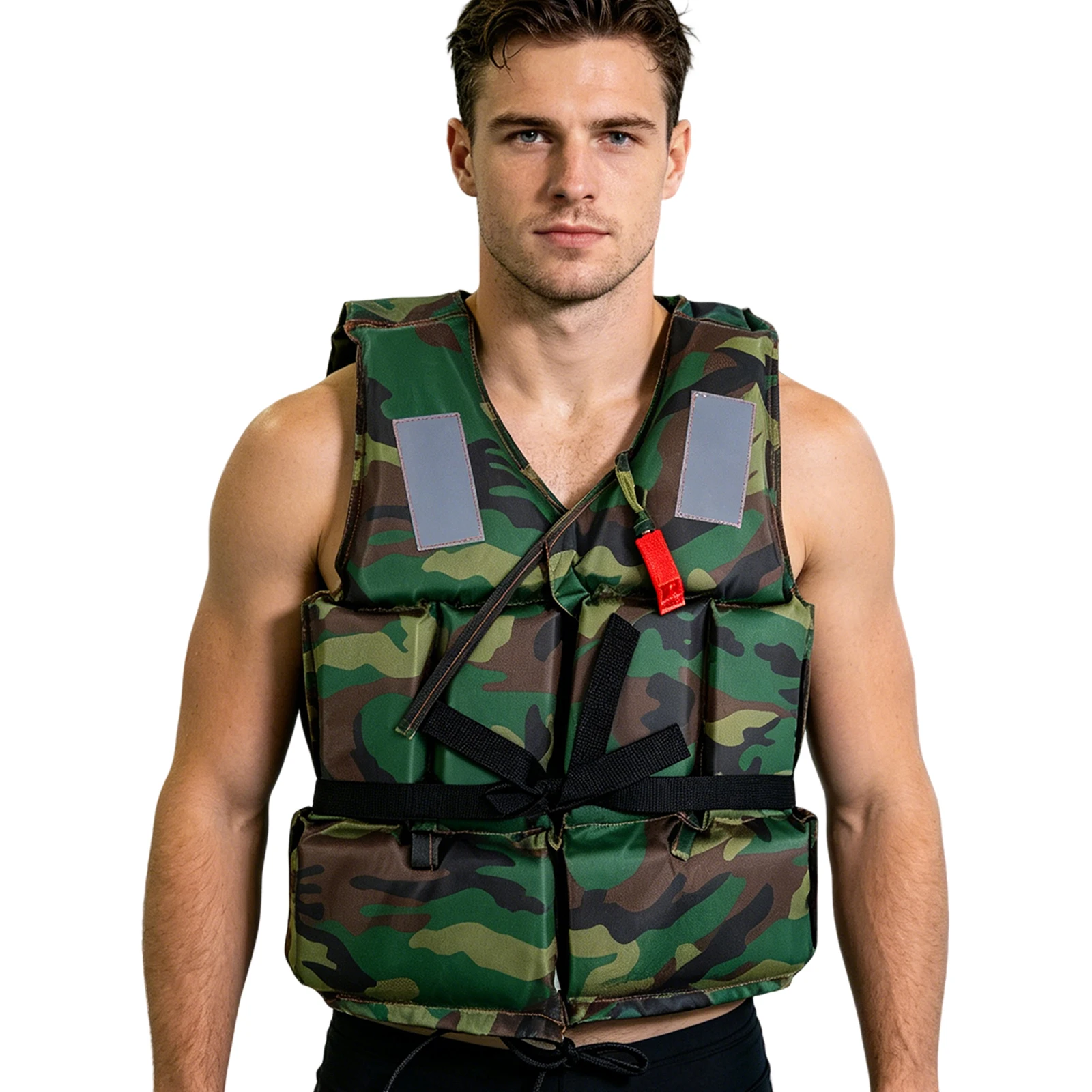 Adult Life Jacket with Whistle & Reflective Strips Fishing Swimming Life Vest for Boating Fishing 1005012396687755