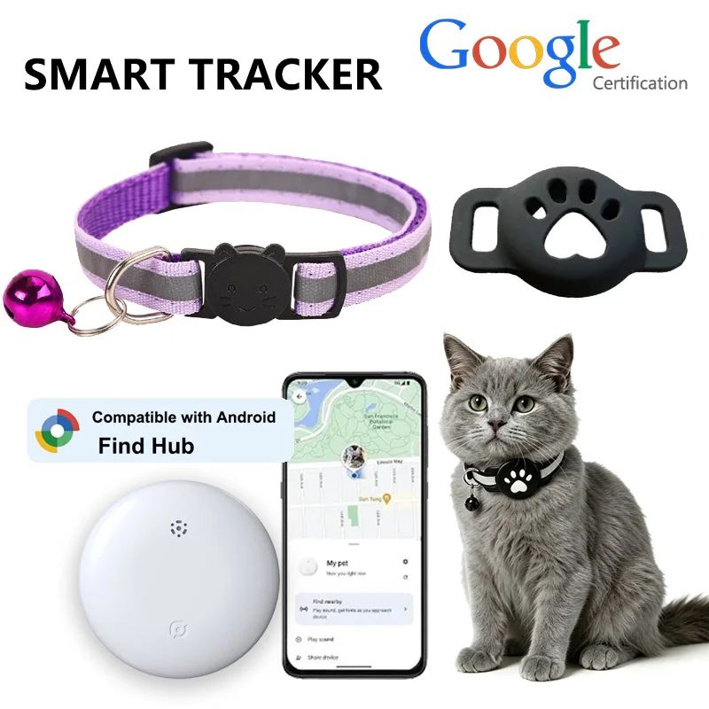 Cat Smart Trackers Collar Anti-Lost Kitten Tracker Adjustable Safety Buckle Reflective GPS Collar 1005012396699182