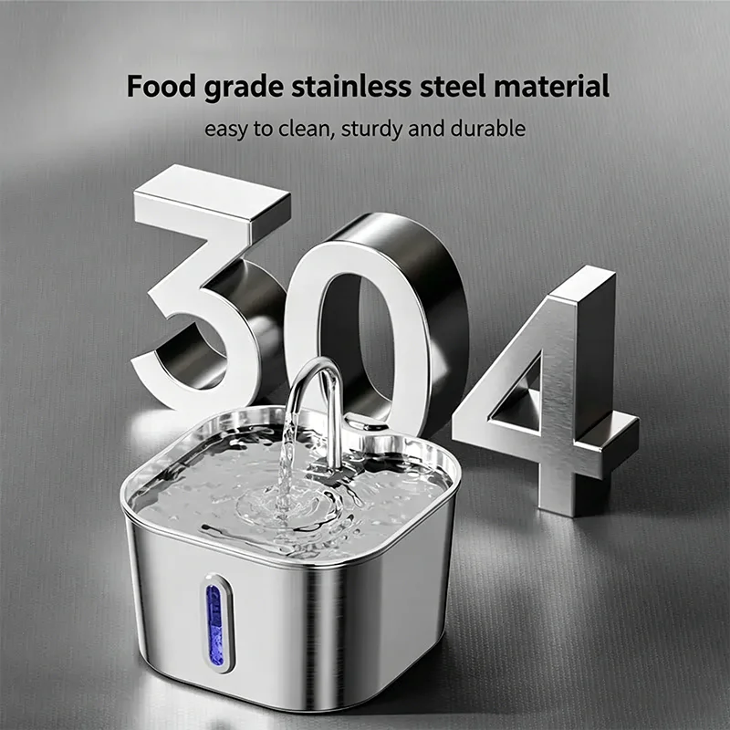 Automatic 2.2L 304 Stainless Steel Water Fountain for Cats Circulation Filtering 1005012396744931