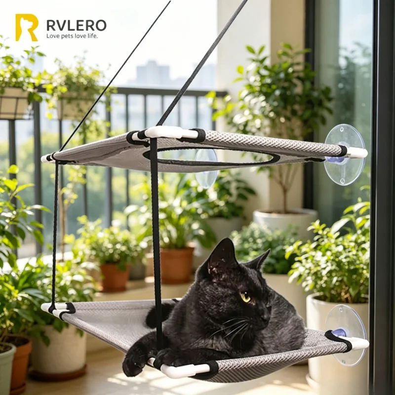 Cat Hammock Window Bed, Double-Decker Tunnel with Suction Cups, Hanging Sunny Seat for Kittens 1005012397179755