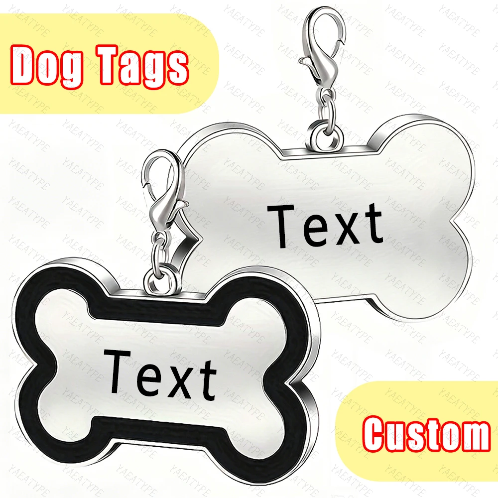 Pet ID Tag Personalized Free Engraved Keychain for Cat Puppy Dog Tag Pendant Keyring Bone Paw (1Pcs) 1005012399134280