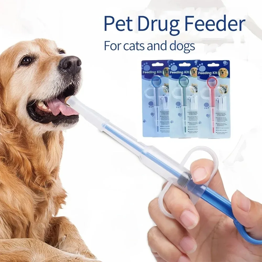 Press Style Pet Medicine Feeder Syringe Pill Dispenser Easy to Use Deworming Tool for Dogs Cats 1005012400015710