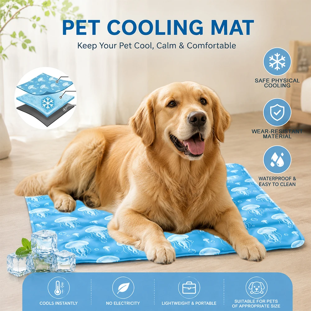 Pet Cooling Sensation Mat, Multiple Sizes, Extra Thick Summer Pad for Dogs & Cats 1005012400563413