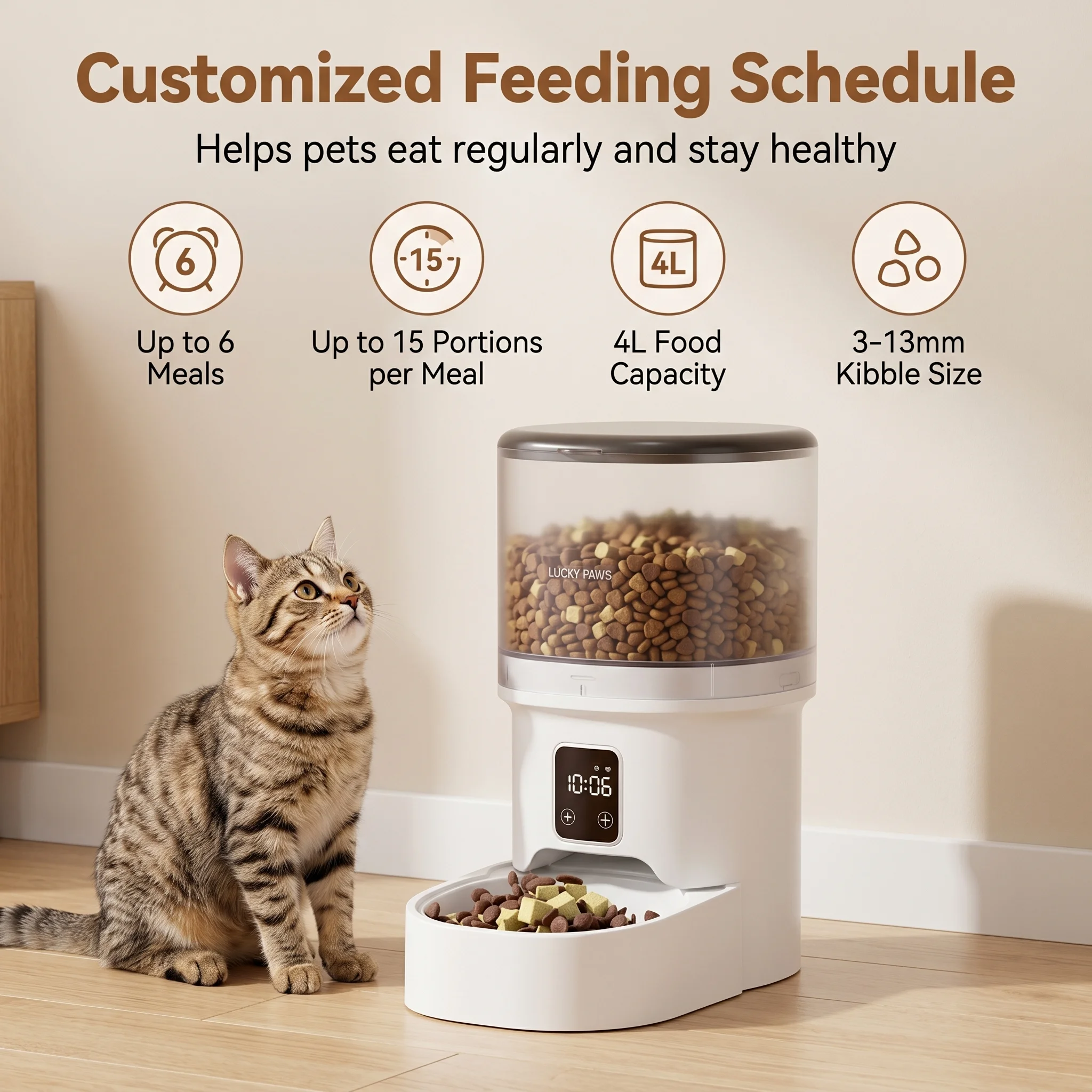 Pet Feeder, Cat Feeder, Smart Automatic Feeder, Wifi Bluetooth Feeder, Timed Food Dispenser 1005012400727444