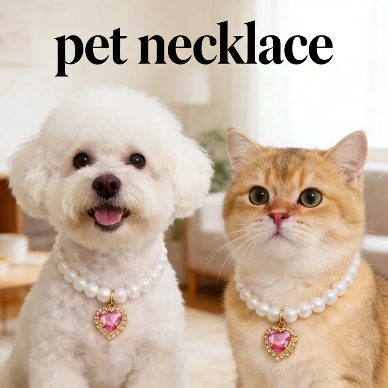 Arrival Cat Collar Cute Exquisite Pearl Necklace High Simulation Pearls Adjustable Pet Neck 1005012400729523